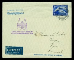 GERMANY 1931.5.12 AIRMAIL ZEPPELIN Baltic Sea Flight Sc# C38 on cover to Denmark