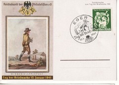 Nazi Germany WW2 1941 postcard Maximum Card FDC Tag der Briefmarke Eger