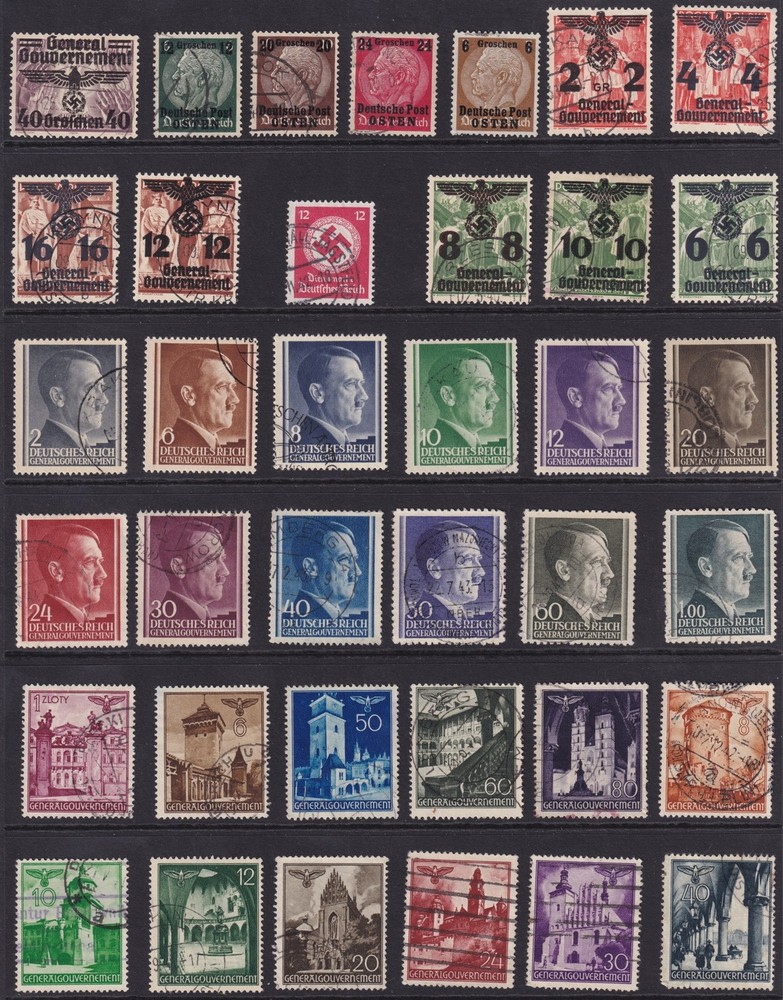 Lot Stamp Germany Poland WWII Hitler Poland Sets Buildings Castles GG U
