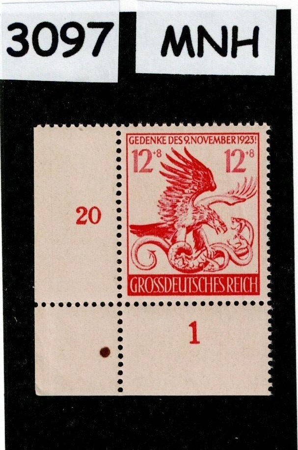 MNH stamp B289 / 21st anniversary Munich Putsch 1944 Third Reich era #3097