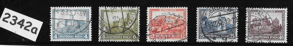 Used Stamp Set B44 – B48 Castles in Germany Weimar Republic 1932 #2342a