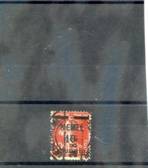 MEMEL Sc 19(19x)F-VF USED 1920 10pf/10c ORANGE RED, GREY PAPER, $200