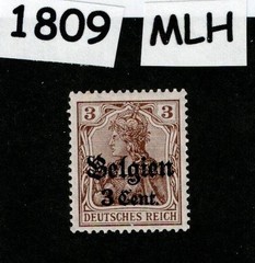 MLH Stamp Sc N11 Germany Occupation WWI 1914-1918 Belgium – Belgien #1809