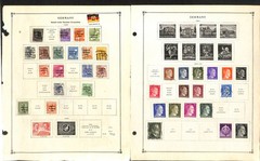 Germany Stamp Collection on 16 Scott & Stock Pages, WWII & Inflation Issues (NA)