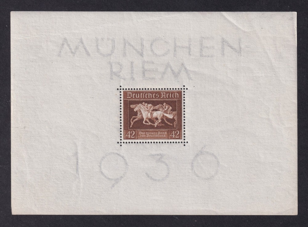 GERMANY 1936 Brown Ribbon Miniature Sheet SG MS618 MH/* (CV £20)