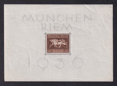 GERMANY 1936 Brown Ribbon Miniature Sheet SG MS618 MH/* (CV £20)