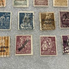 20 USED/HR mixed Deutsches Reich/Germany/Bayern Stamps; 1933- 1945; $1 Ships.