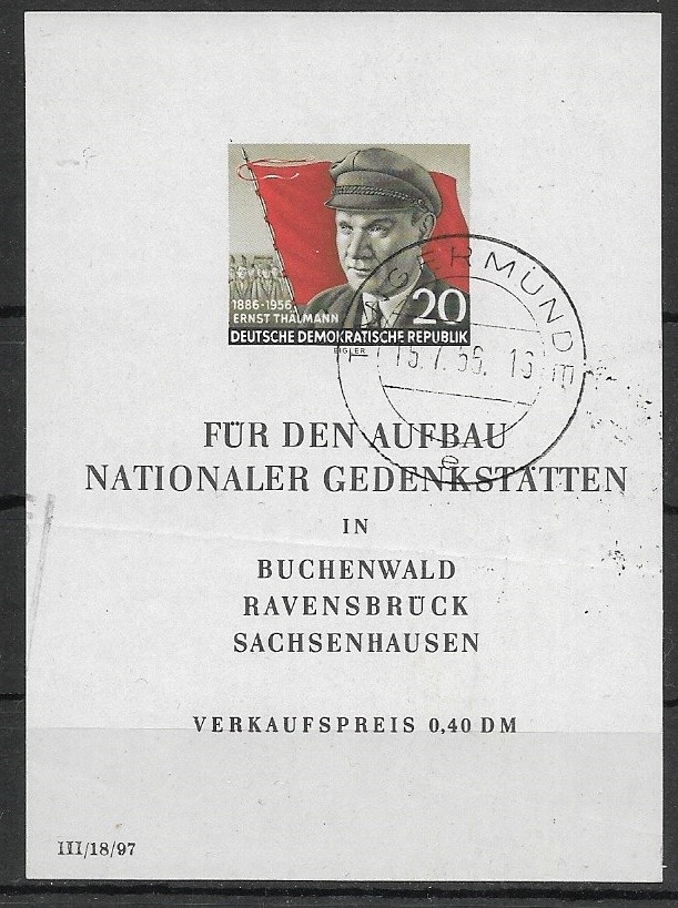 DDR MiNr Block 14 Cancelled Day Stamp Checked Schönherr BPP