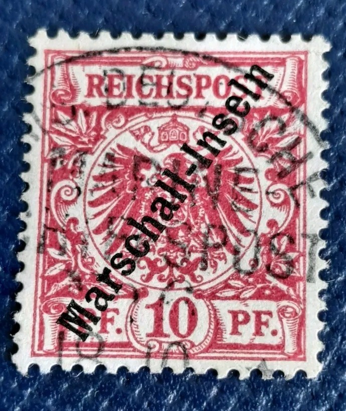 Marshall Islands 1898 Reichpost 10 Pf RRR Ships Marine Cancel