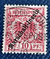 Marshall Islands 1898 Reichpost 10 Pf RRR Ships Marine Cancel