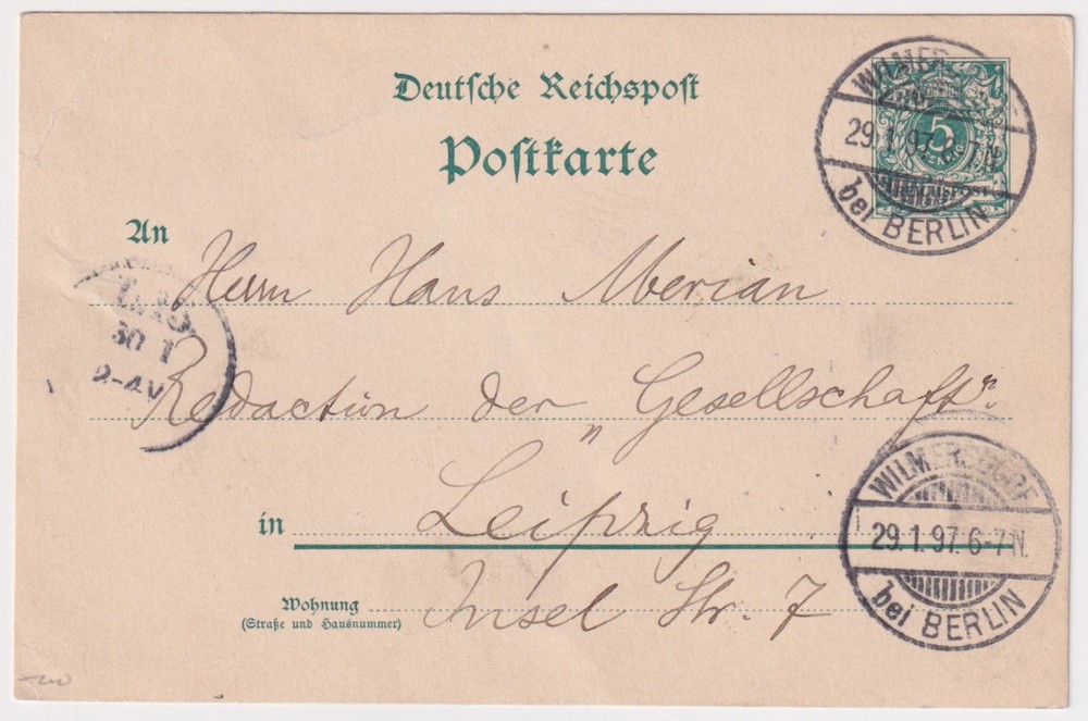 Dr. Gsk Manuscript Written By Author Karl Bleibtreu, Wilmersdorf 1897