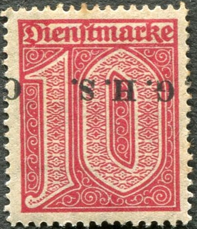 1920 DIENFTMARKE Official Stamp GERMAN UPPER SILESIA 10pf overprinted C.G.HS /38