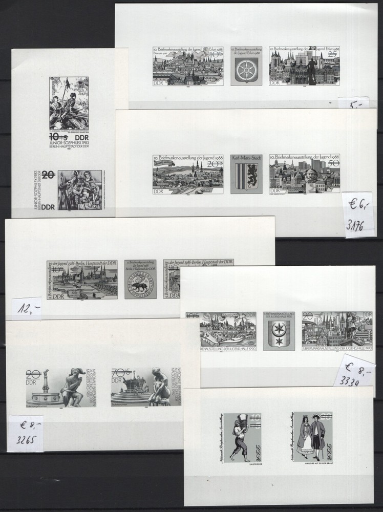 GERMANY BLACK PRINTS 15 DIFFERENT MNH MINIATURE SHEETS