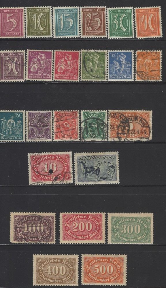 Germany Scott #137-160 Used & Mint VF 1921-1922 Set of Stamps CV 37.00