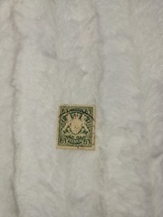 5 Pfennig green postage stamp from Bavaria, issued between 1876 and 1888,…
