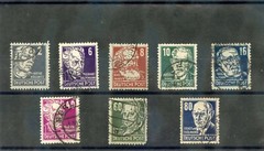 GERMANY(DDR) Sc 122-5,27,31,3-4(MI 327-30,2,6,8-9)F-VF USED 1952-3 VALUES $123