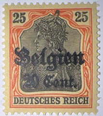 Travelstamps: Germany Offices in Belgium Stamps WWII 20c on 25pf Mint MOGH Wmk