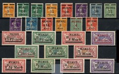 Memel Short Set 31 Stamps of France Surcharged Series 1922 (50-92) MH (MM47))