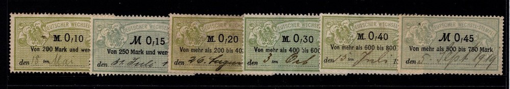 Germany 1890s Revenues 10p – 45p Used (6) – S40810