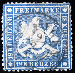 Wurttemberg German States SC# 29 Used Stamp Signed
