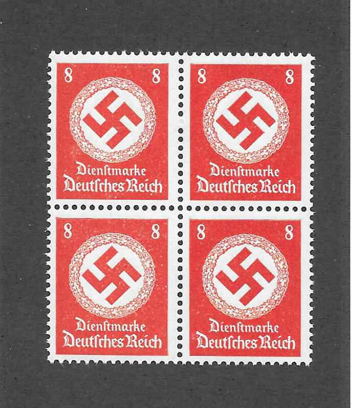 MNH stamp block PF08 Sc 096 Third Reich Large Swastika WWII Germany 1942