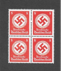 MNH stamp block PF08 Sc 096 Third Reich Large Swastika WWII Germany 1942