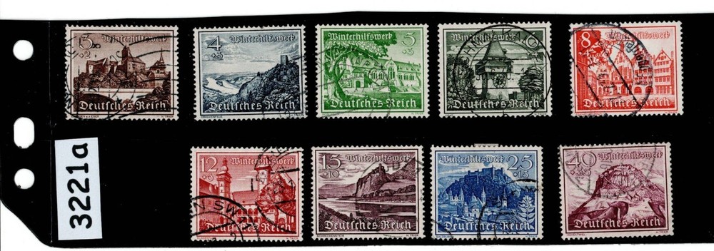 Stamp set B160-B168 1939 Germany Third Reich Winter relief fund #3221a