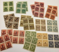 Germany Inflation Stamps Large Lot of (32) Blocks – Numerals Farmers OVP Mint MH