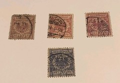1889-1900 German Empire Reichspost 10 Pf Set Of 3 Dif. Shades And 20pf Mi 47 &48
