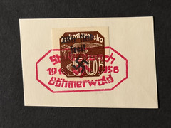 SUDETENLAND WWII-GERMAN OCC.Local ovpt STUBENBACH 50 h. RED stamp, on pap. #726