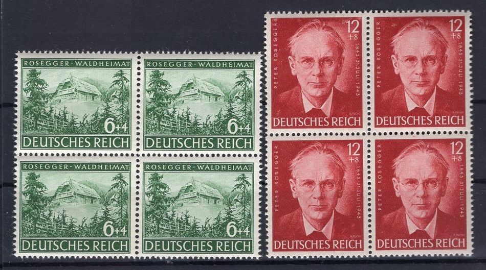 DR-3.Reich 855/56 Mint Never Hinged Postfresh VIERERBLOCK Example Image