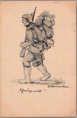 GERMANY 1910’S VINTAGE ILLUSTRATED SOLDIER WWI POSTCARD UNADDR MINT