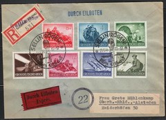 Germany 1944 Registered Express Cover Sellin Rügen Hero Memorial Day 7 Stamps