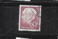 WEST GERMANY SC #715 1954 60PF HEUSS DEFINITIVE POSTALLY USED SINGLE STAMP