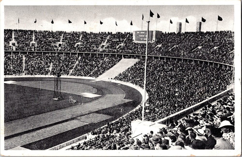 1936 Germany Berlin Olympics Real Picture Postcard Cover athletics track