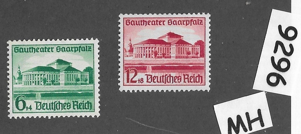 MH set Sc B121-122 / 1938 Germany Third Reich era / Saar / Culture Fund #9296