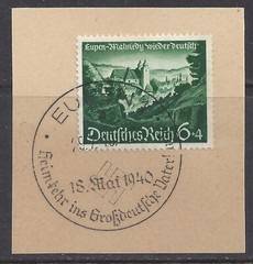 GERMANY 1940 Third Reich Eupen & Malmedy incorporated used on piece $ 117.00