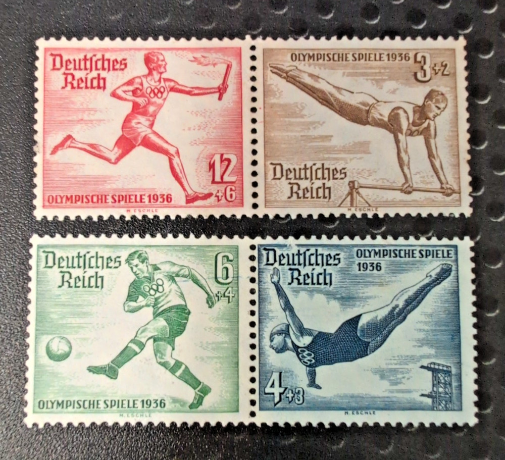 Scott #82-83-84-86 German 1936 Berlin Olympics 4 Stamp Set MNH
