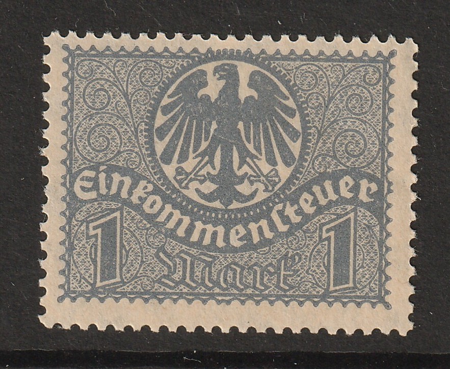 Germany 1920s 1m Tax Revenue MNH / Wmk Quadfoil – S45020