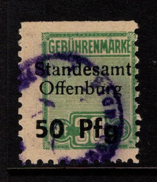 Germany Offenburg Mid 1900s 50p Local Revenue Used – S57202