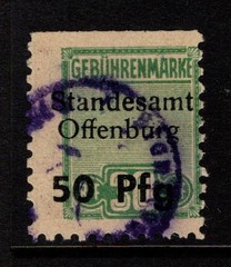 Germany Offenburg Mid 1900s 50p Local Revenue Used – S57202