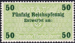 Stamp Germany Revenue WWII 3rd Reich Bill Exchange Fiscal Tax Selection 2 MNH
