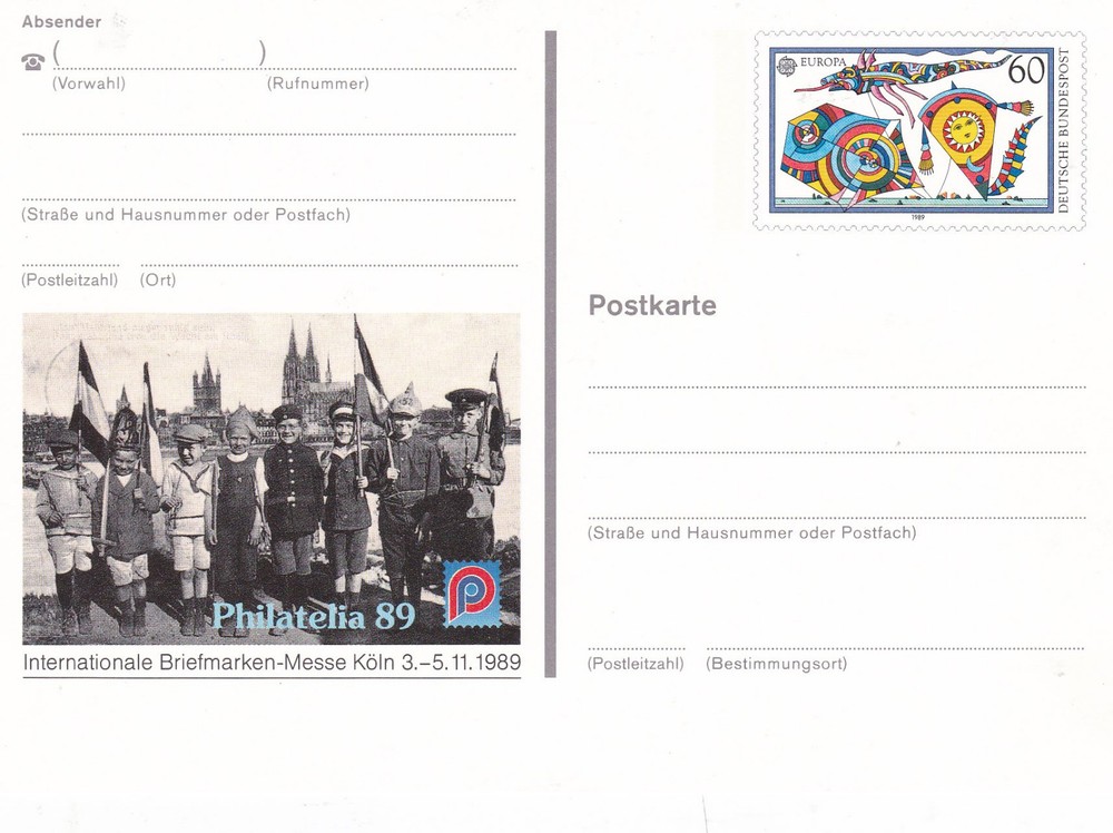 Germany 1989 60pf Philatelia Koln Postal card Unaddressed VGC