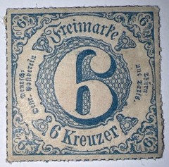 Travelstamps:1859-1866 Germany Thurn and Taxis , Mint Og MOGH 6 Kreuzer