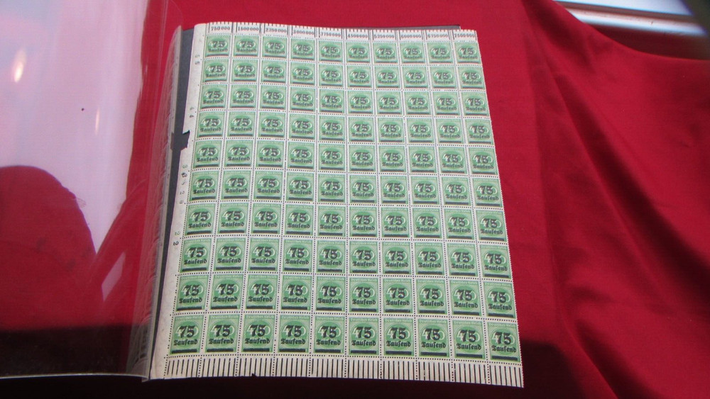 Weimar Republic German Empire 1923 Overprinted Stamp 75 thous on 400 Mark VERY