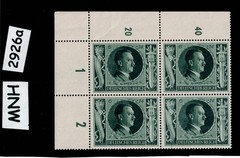 MNH stamp block B232 Adolf Hitler 1943 54th Birthday WWII Germany #2926a