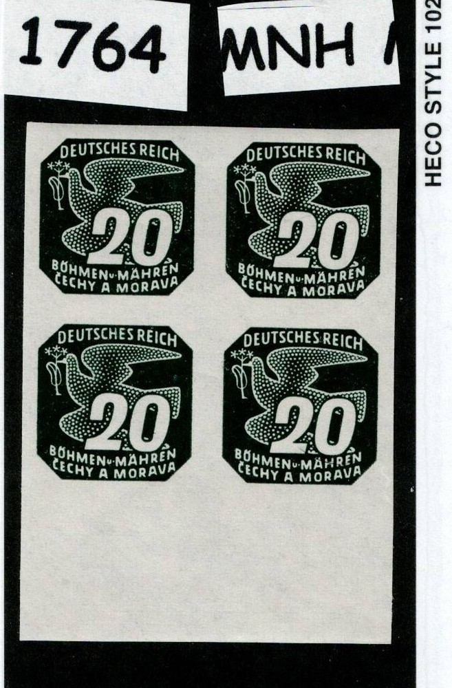 MNH stamp block Sc P17 Newspaper German Occupied Czechoslovakia WWII 1943 #1764