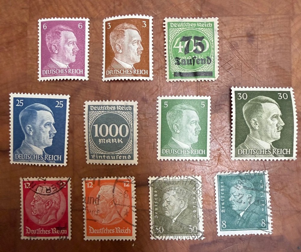 11 Early German Stamps 1 1923 others 41-45 (4 used)