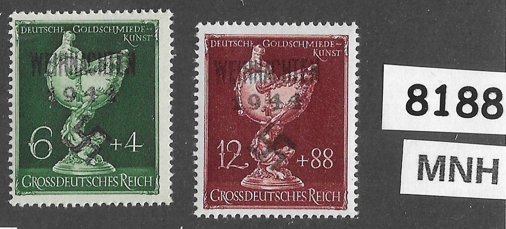 MNH stamp set B286-287 Modern Fantasy Overprints Dresden Goldsmith society #8188