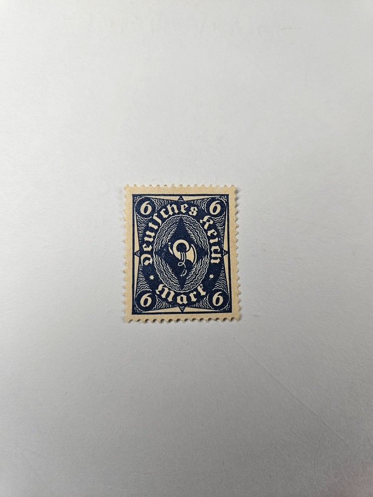 STAMP – GERMANY – DEUTSCHES REICH – 6 MARK – 1922 – POST HORN EMBLEM